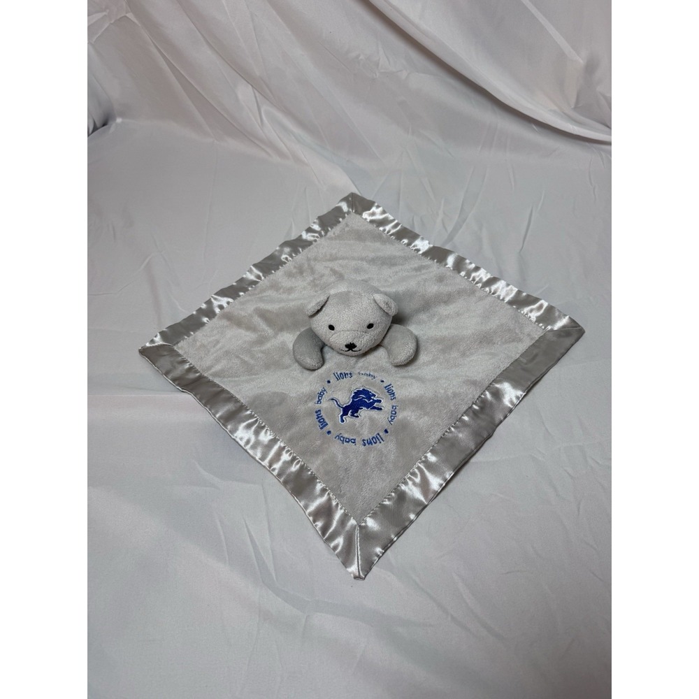 Baby Fanatic Detroit Lions Baby Lovey Security Blanket Satin Trim Football NFL